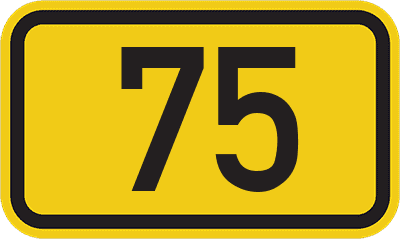 Straßenschild Bundesstraße 75