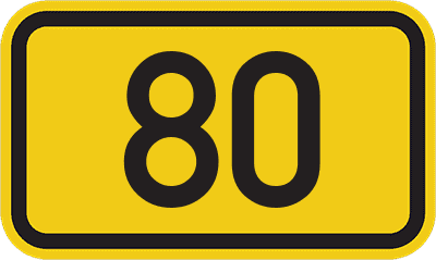 Straßenschild Bundesstraße 80