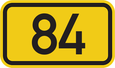 Straßenschild Bundesstraße 84