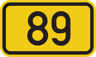 Straßenschild Bundesstraße 89