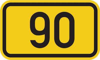 Straßenschild Bundesstraße 90