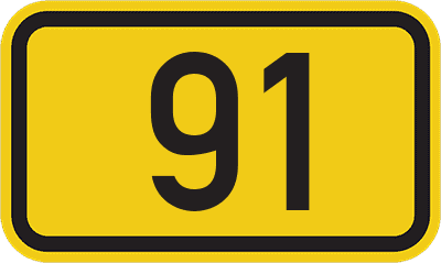 Straßenschild Bundesstraße 91