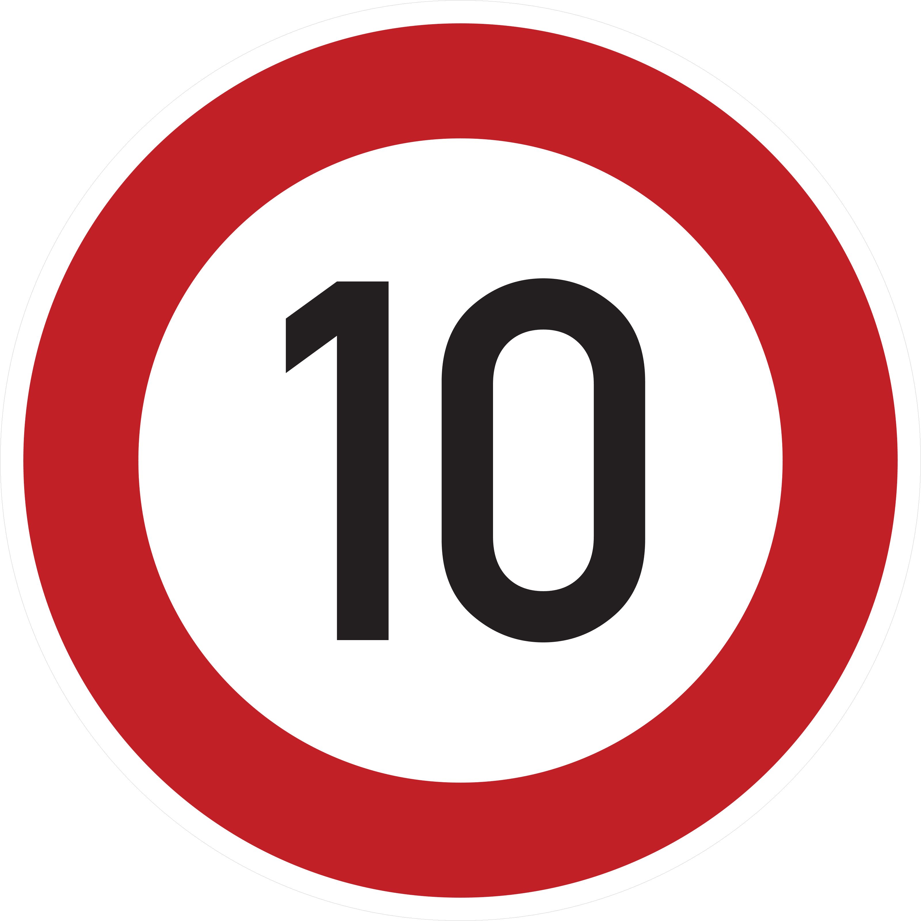 10 km/h Straßenschild