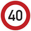 Straßenschild zum 40. Geburtstag