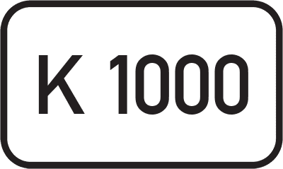 Straßenschild Kreisstraße K 1000