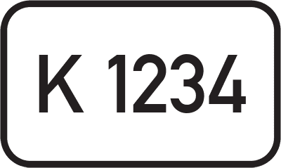 Straßenschild Kreisstraße K 1234