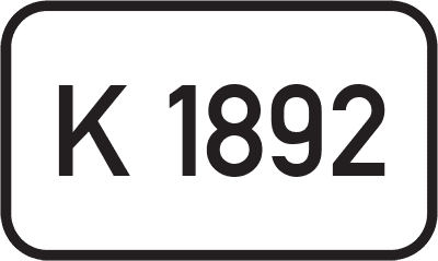 Straßenschild Kreisstraße K 1892