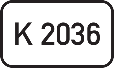 Straßenschild Kreisstraße K 2036