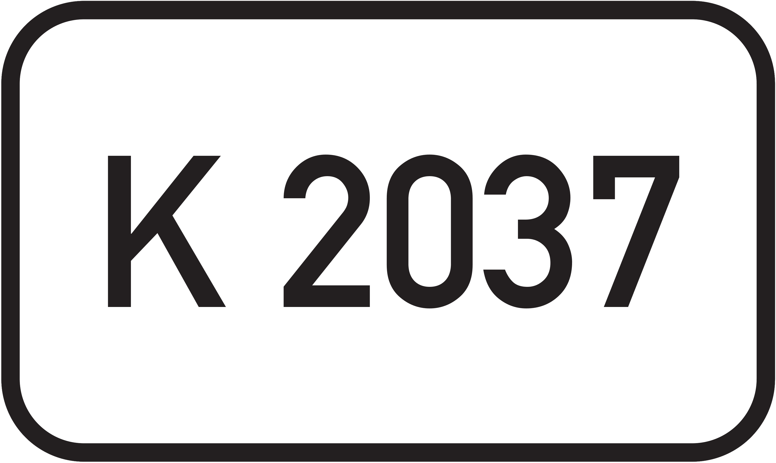 Straßenschild Kreisstraße K 2037