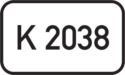 Straßenschild Kreisstraße K 2038