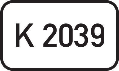 Straßenschild Kreisstraße K 2039
