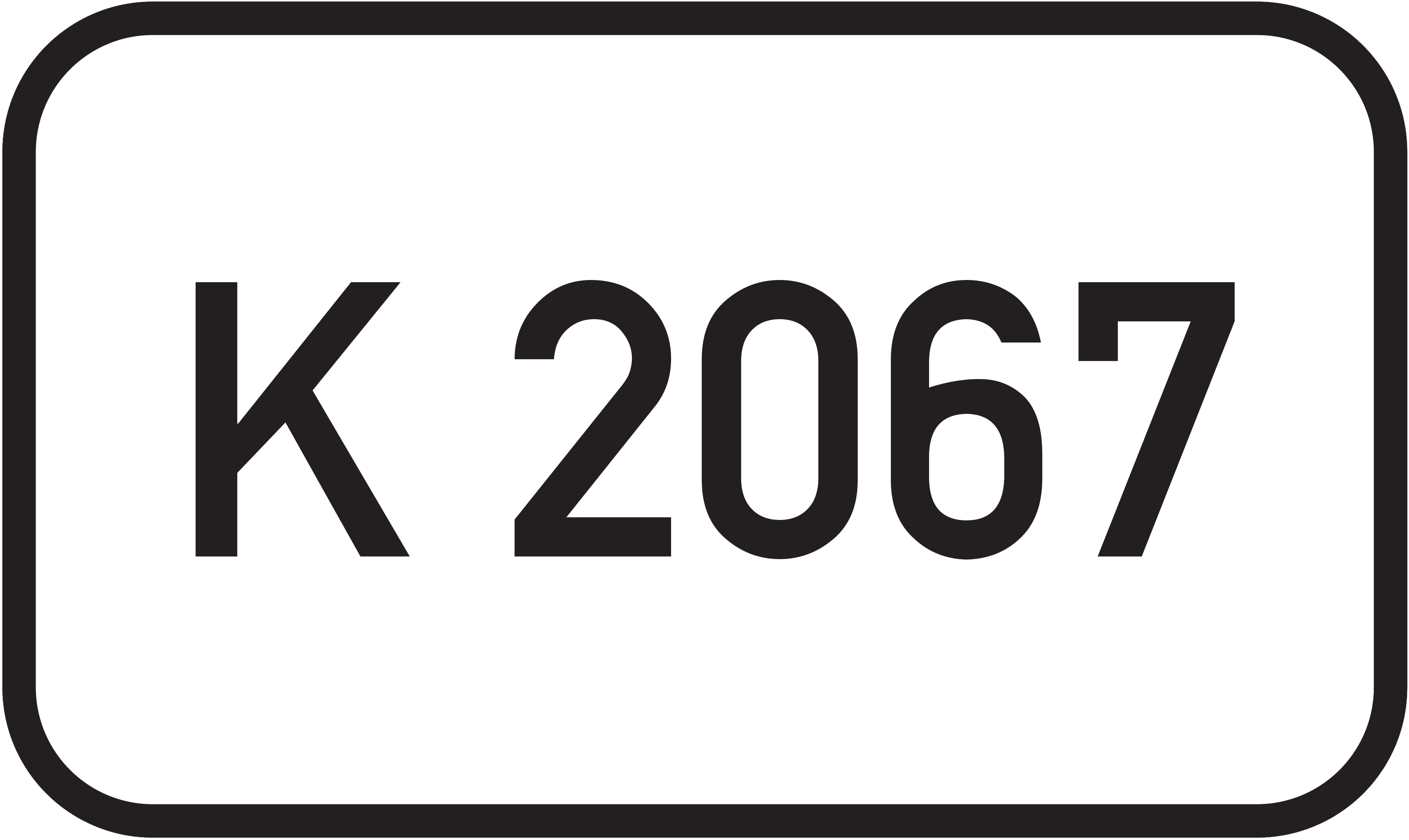 Straßenschild Kreisstraße K 2067
