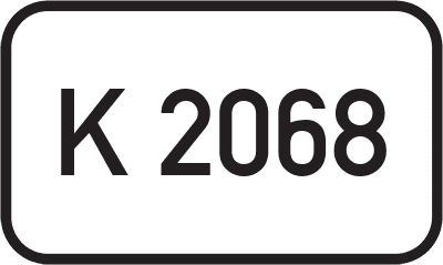 Straßenschild Kreisstraße K 2068