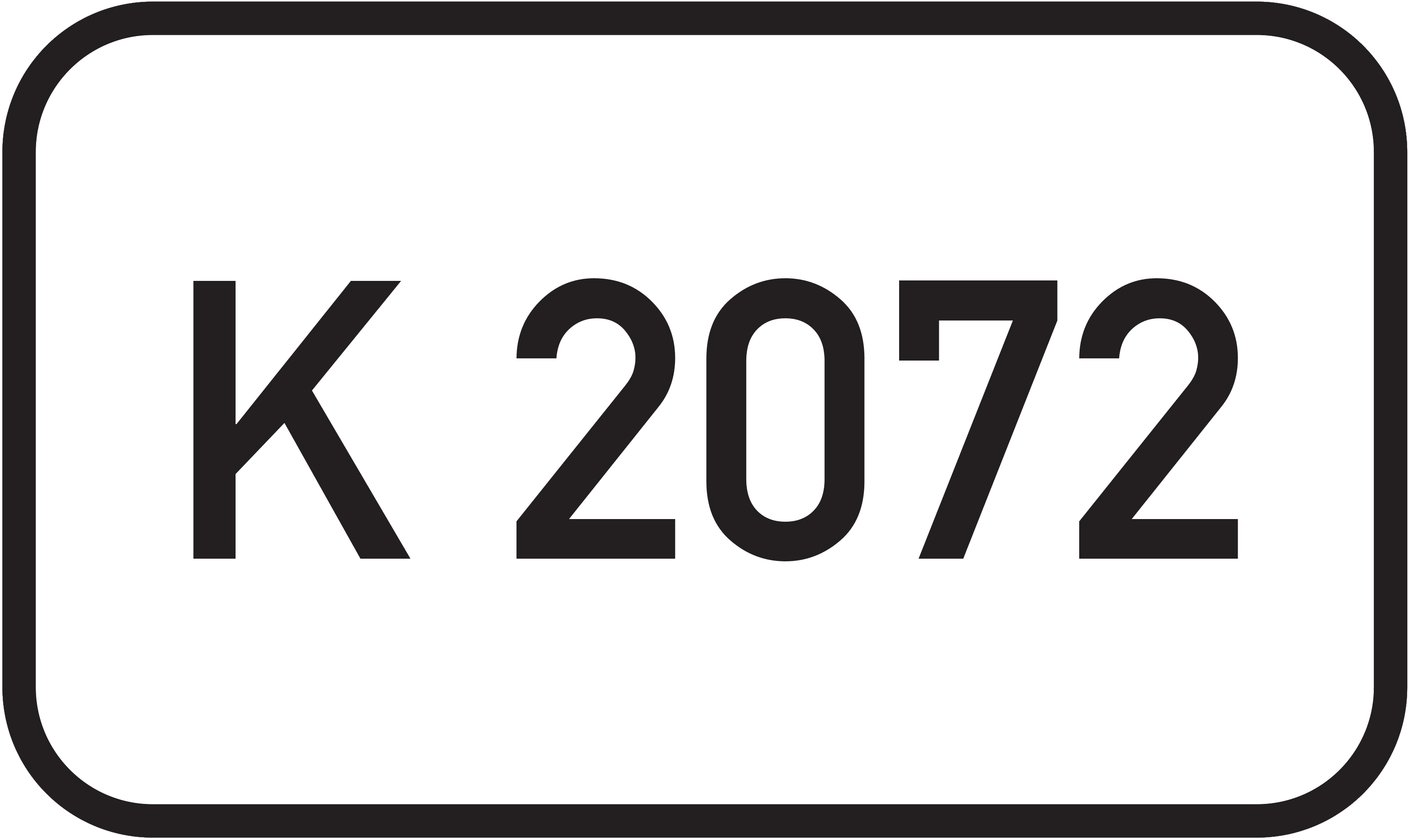 Straßenschild Kreisstraße K 2072