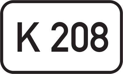Straßenschild Kreisstraße K 208