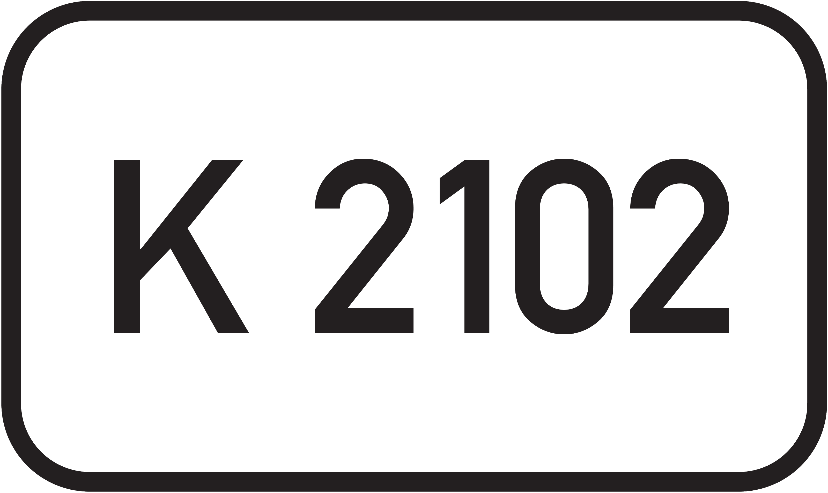 Straßenschild Kreisstraße K 2102