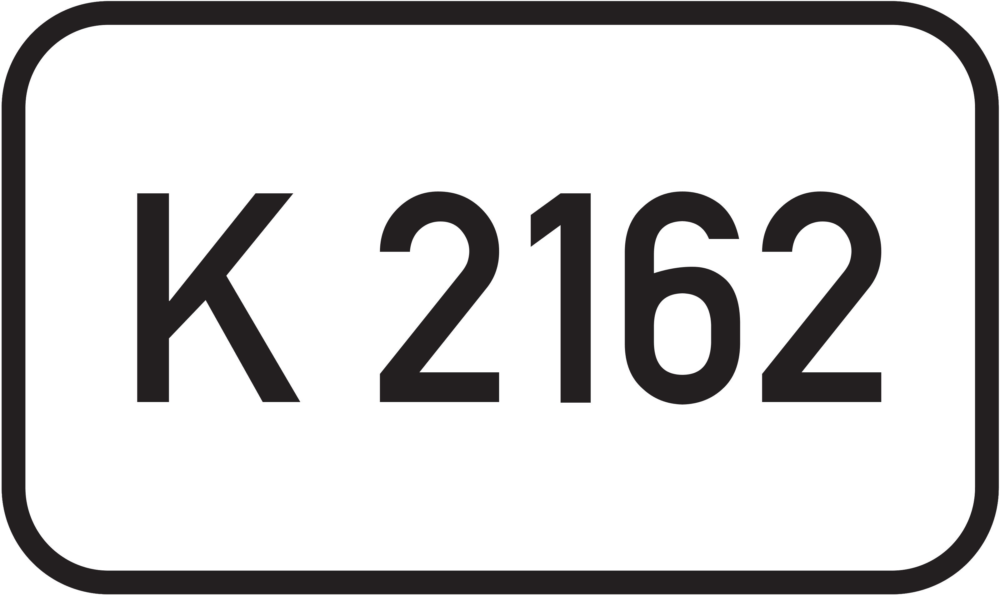Straßenschild Kreisstraße K 2162