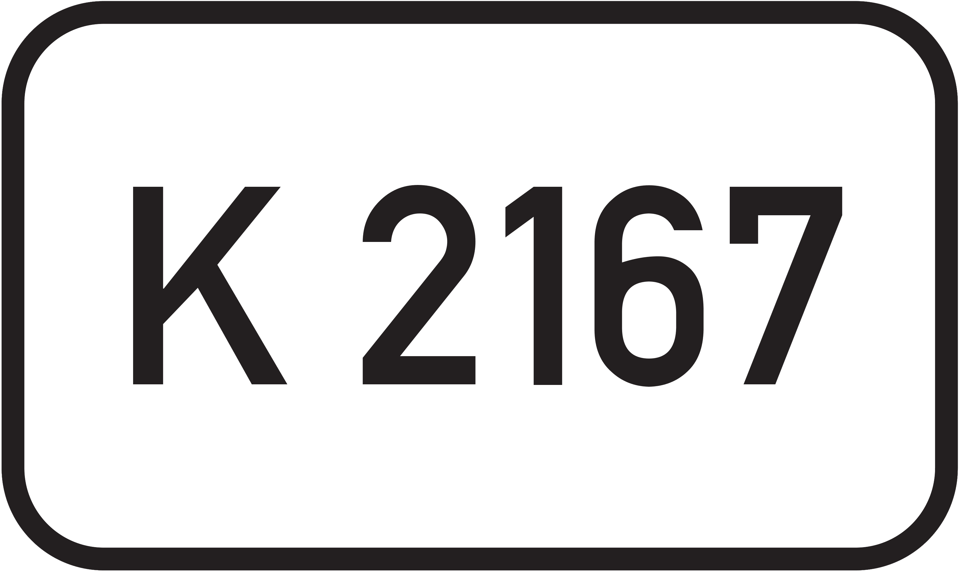 Straßenschild Kreisstraße K 2167