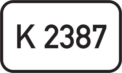 Straßenschild Kreisstraße K 2387
