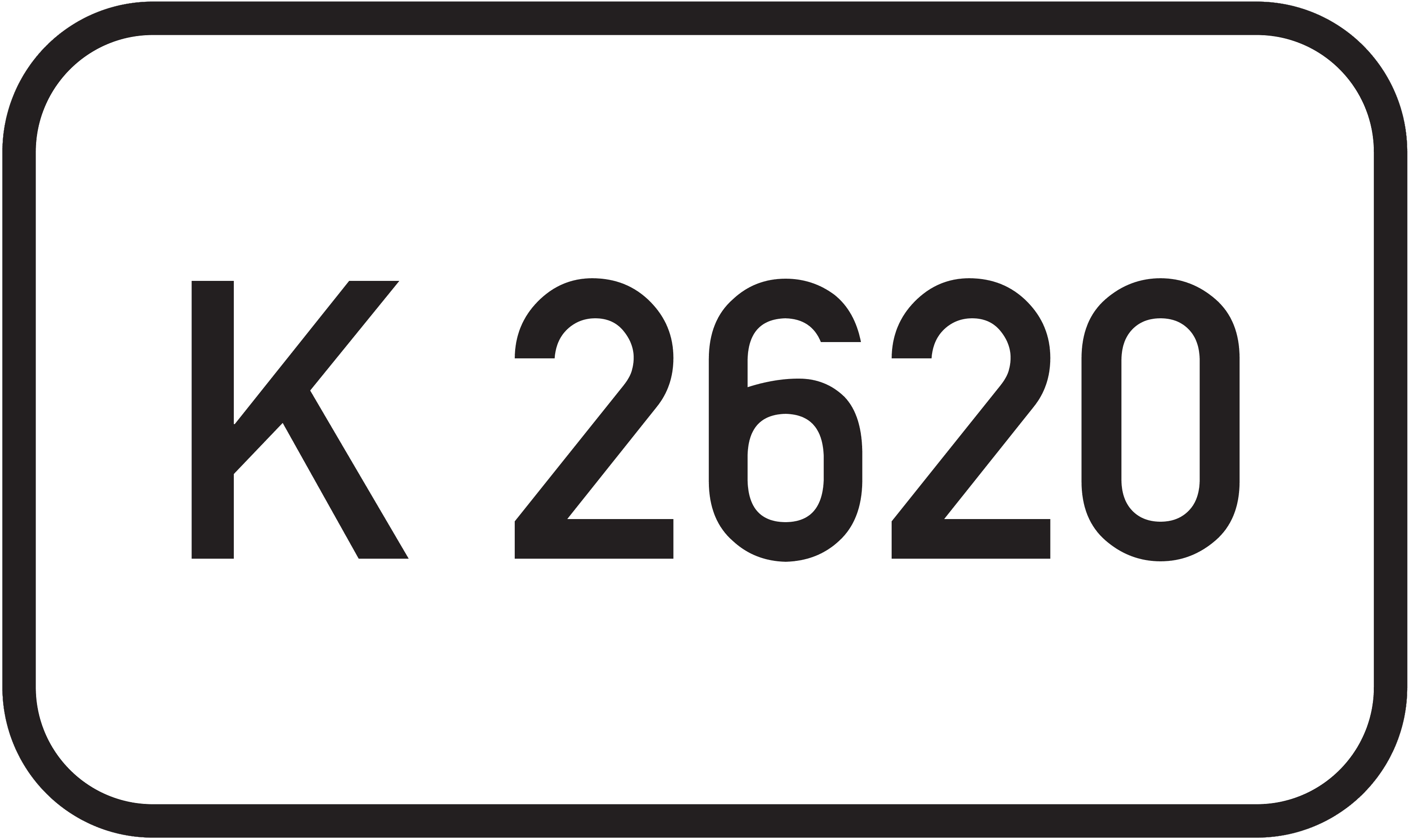 Straßenschild Kreisstraße K 2620