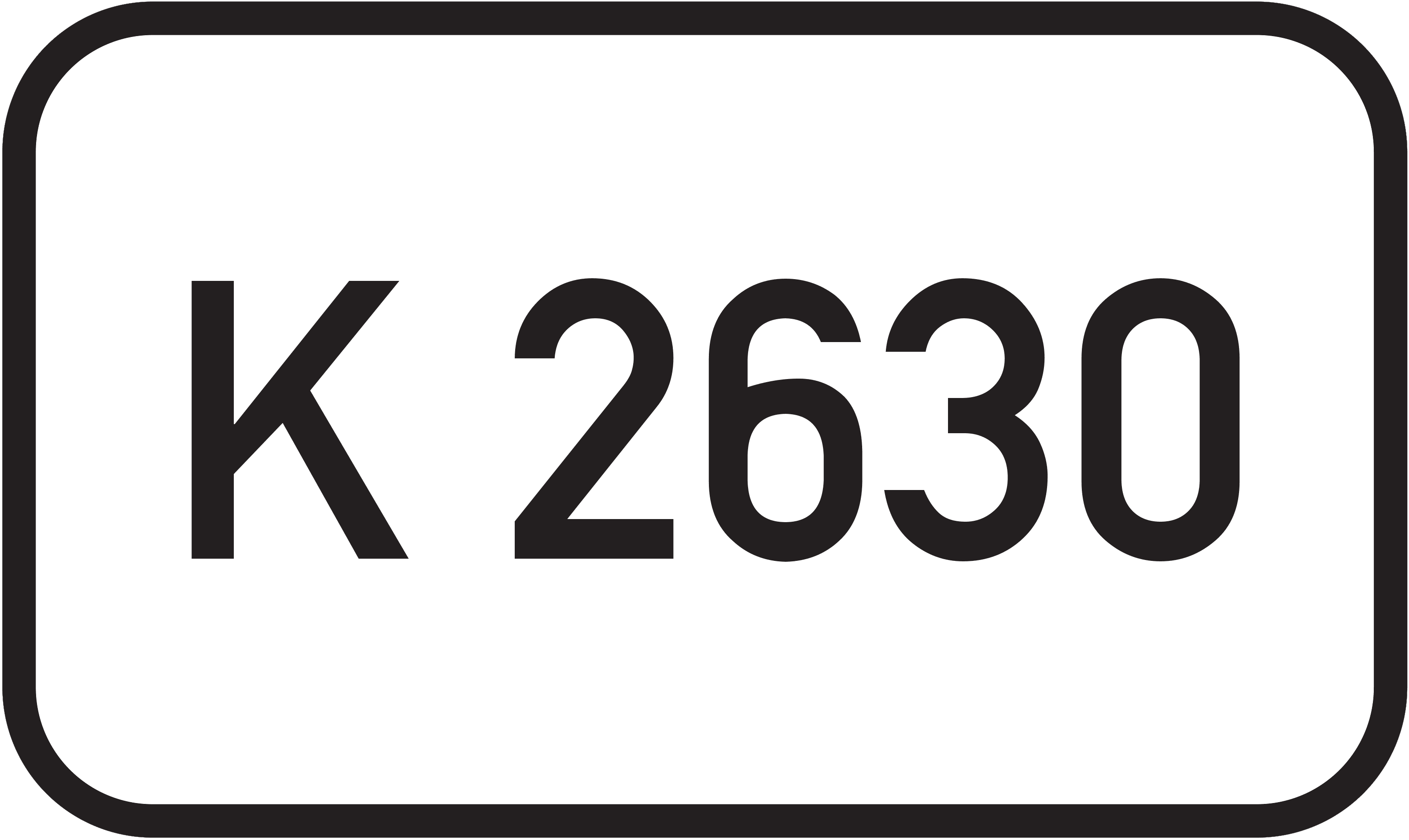 Straßenschild Kreisstraße K 2630