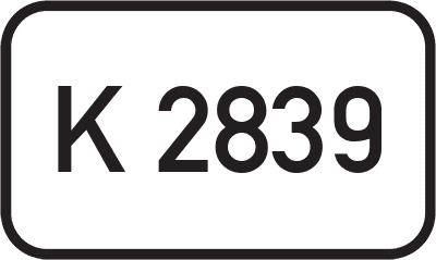 Straßenschild Kreisstraße K 2839
