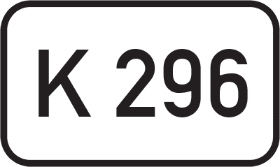 Straßenschild Kreisstraße K 296