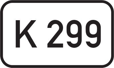 Straßenschild Kreisstraße K 299