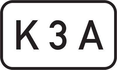 Straßenschild Kreisstraße K 3 A