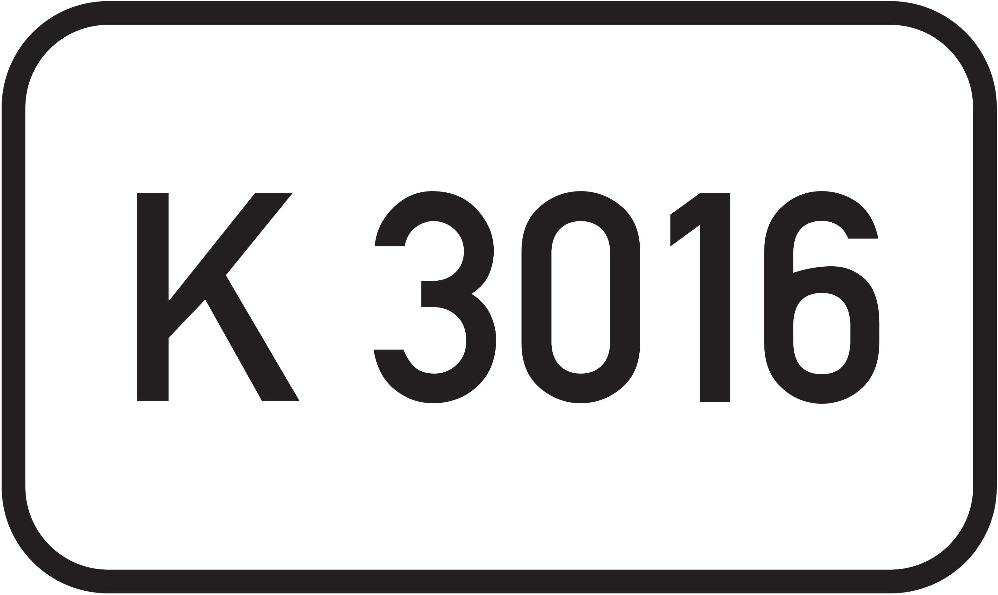 Straßenschild Kreisstraße K 3016