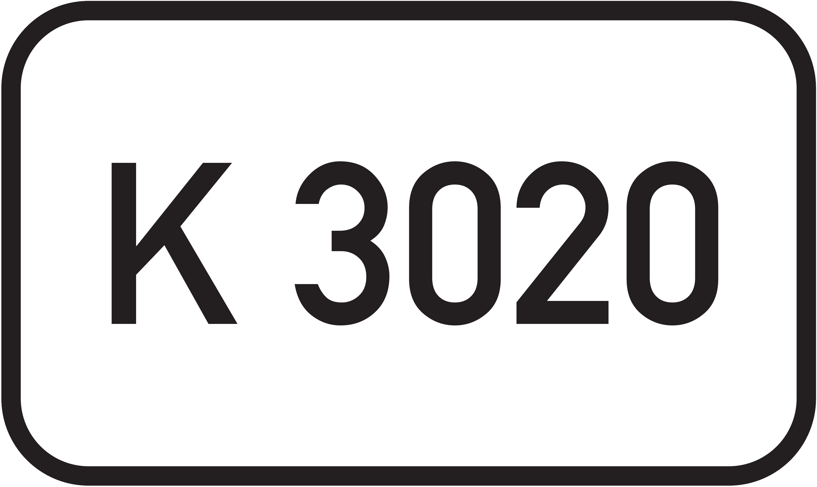 Straßenschild Kreisstraße K 3020