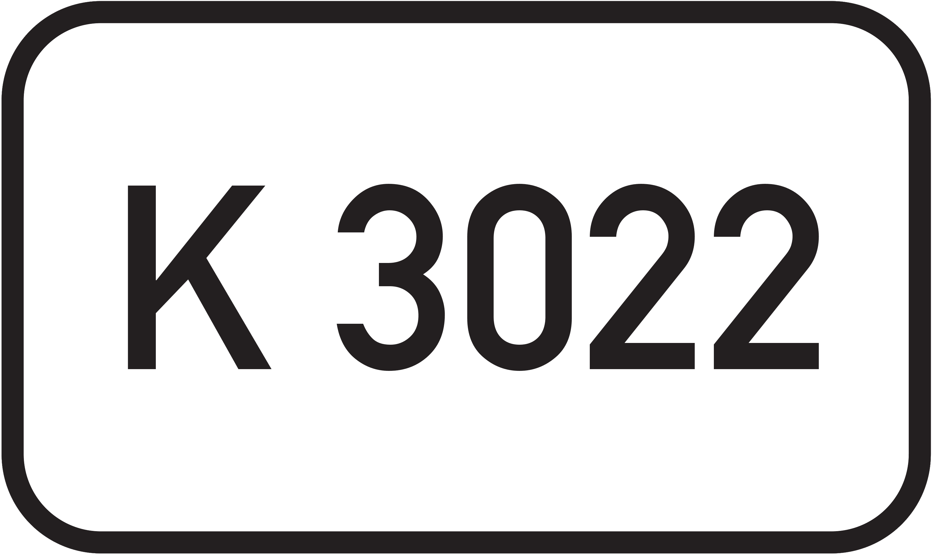 Straßenschild Kreisstraße K 3022