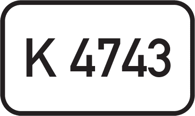 Straßenschild Kreisstraße K 4743