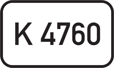 Straßenschild Kreisstraße K 4760