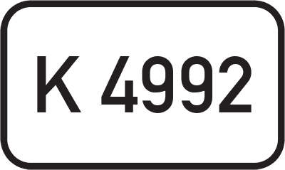 Straßenschild Kreisstraße K 4992