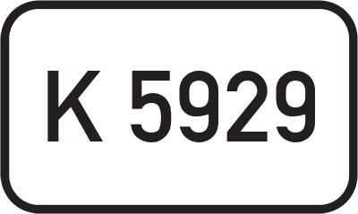 Straßenschild Kreisstraße K 5929