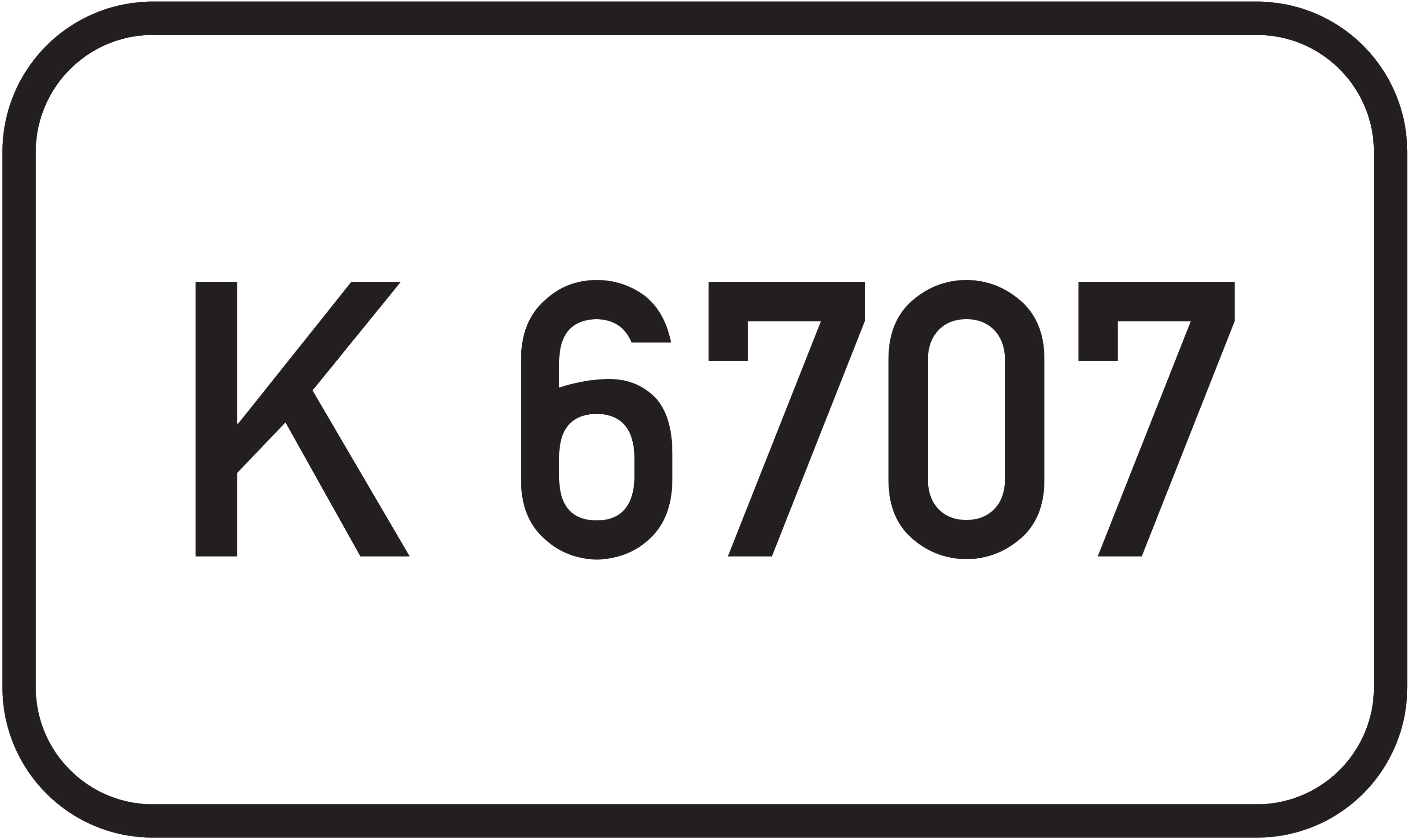 Straßenschild Kreisstraße K 6707