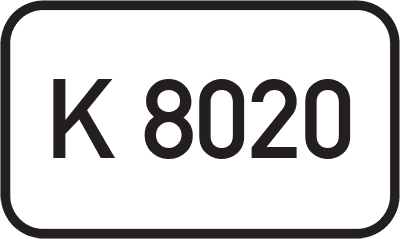 Straßenschild Kreisstraße K 8020