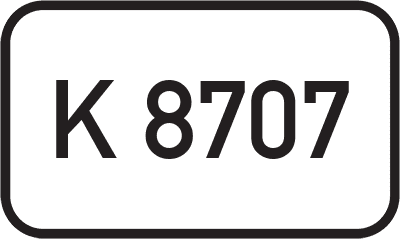 Straßenschild Kreisstraße K 8707