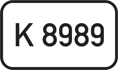 Straßenschild Kreisstraße K 8989