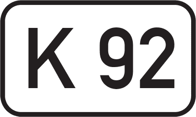 Straßenschild Kreisstraße K 92