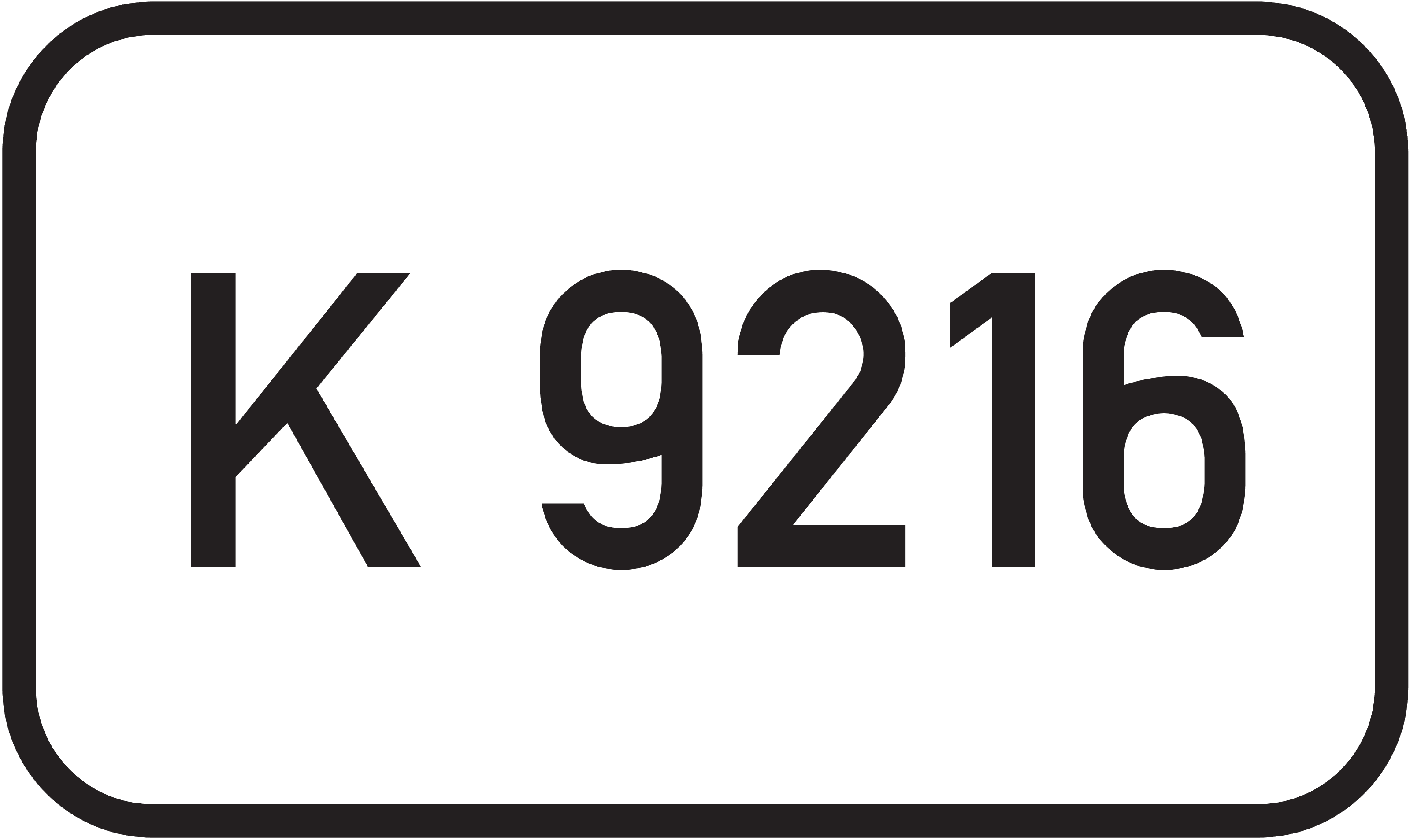 Straßenschild Kreisstraße K 9216