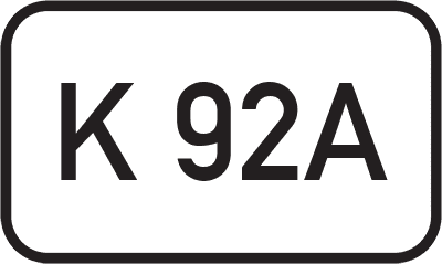 Straßenschild Kreisstraße K 92A