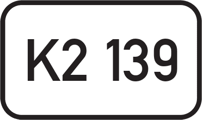 Straßenschild Kreisstraße K2 139