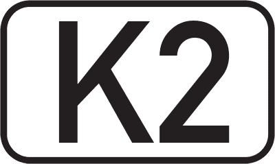 Straßenschild Kreisstraße K2