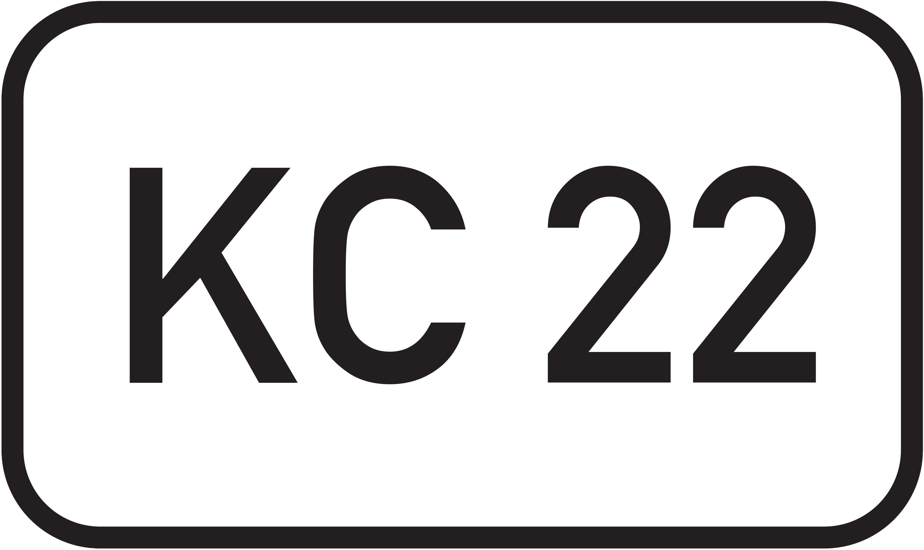 Straßenschild Kreisstraße KC 22