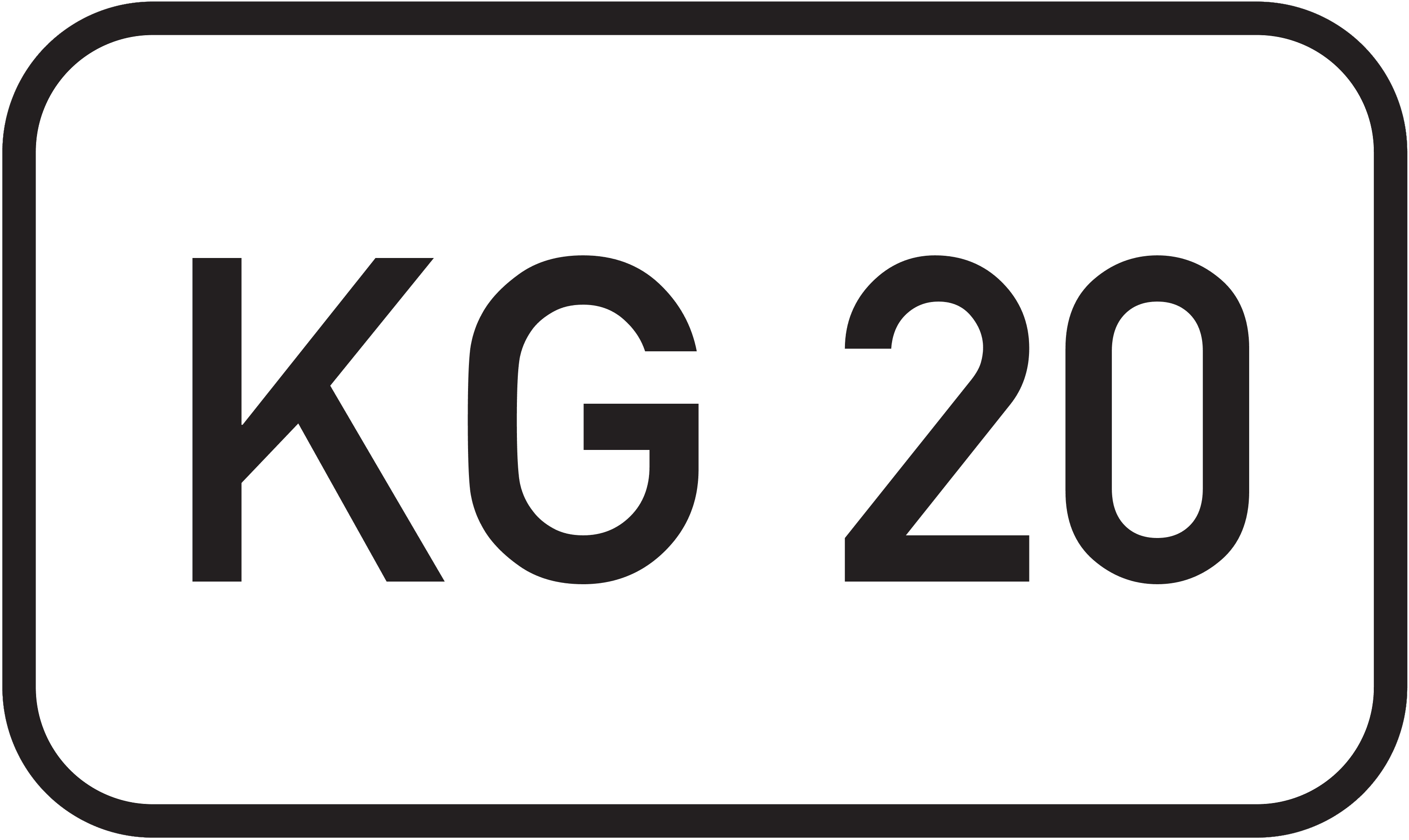 Straßenschild Kreisstraße KG 20