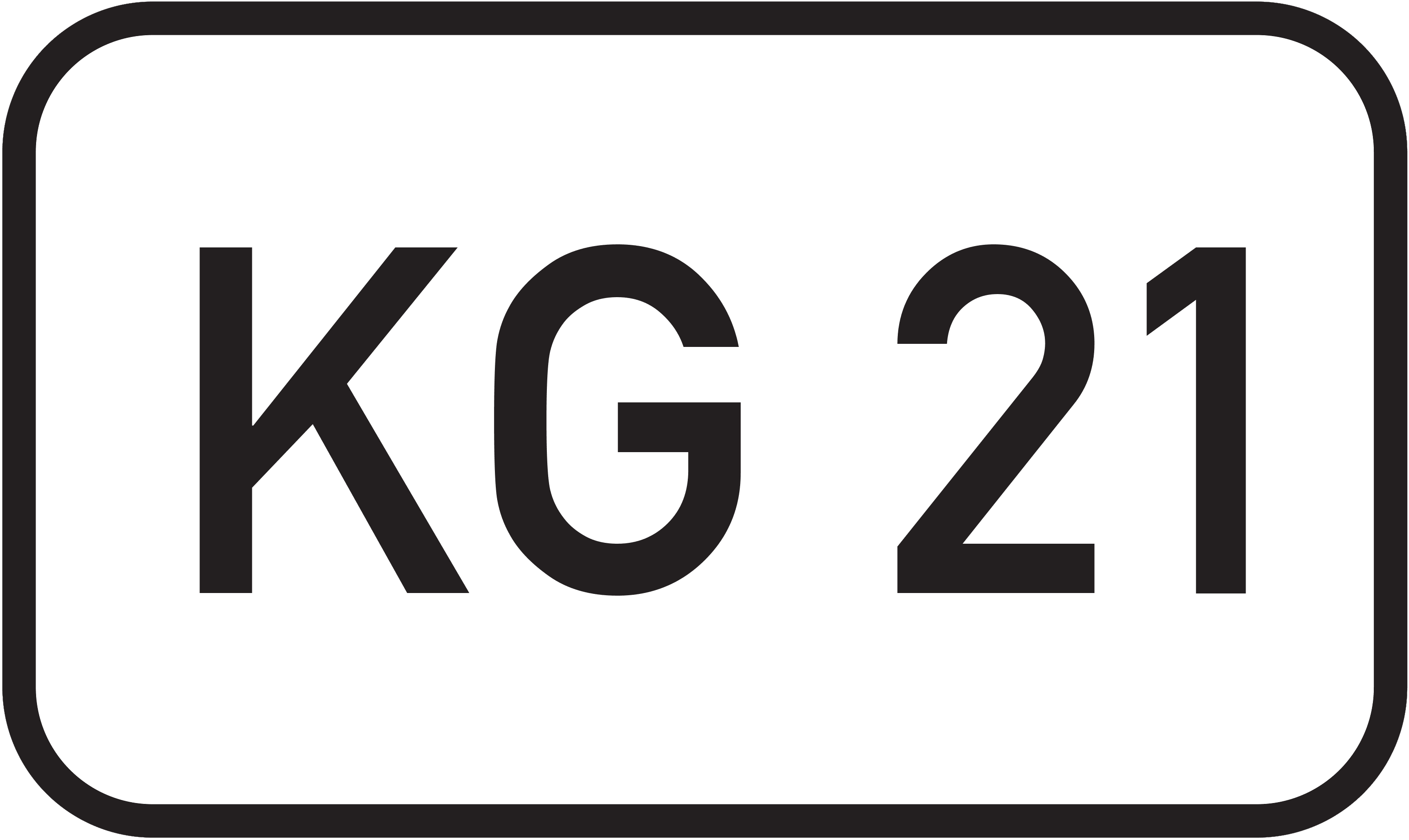 Straßenschild Kreisstraße KG 21