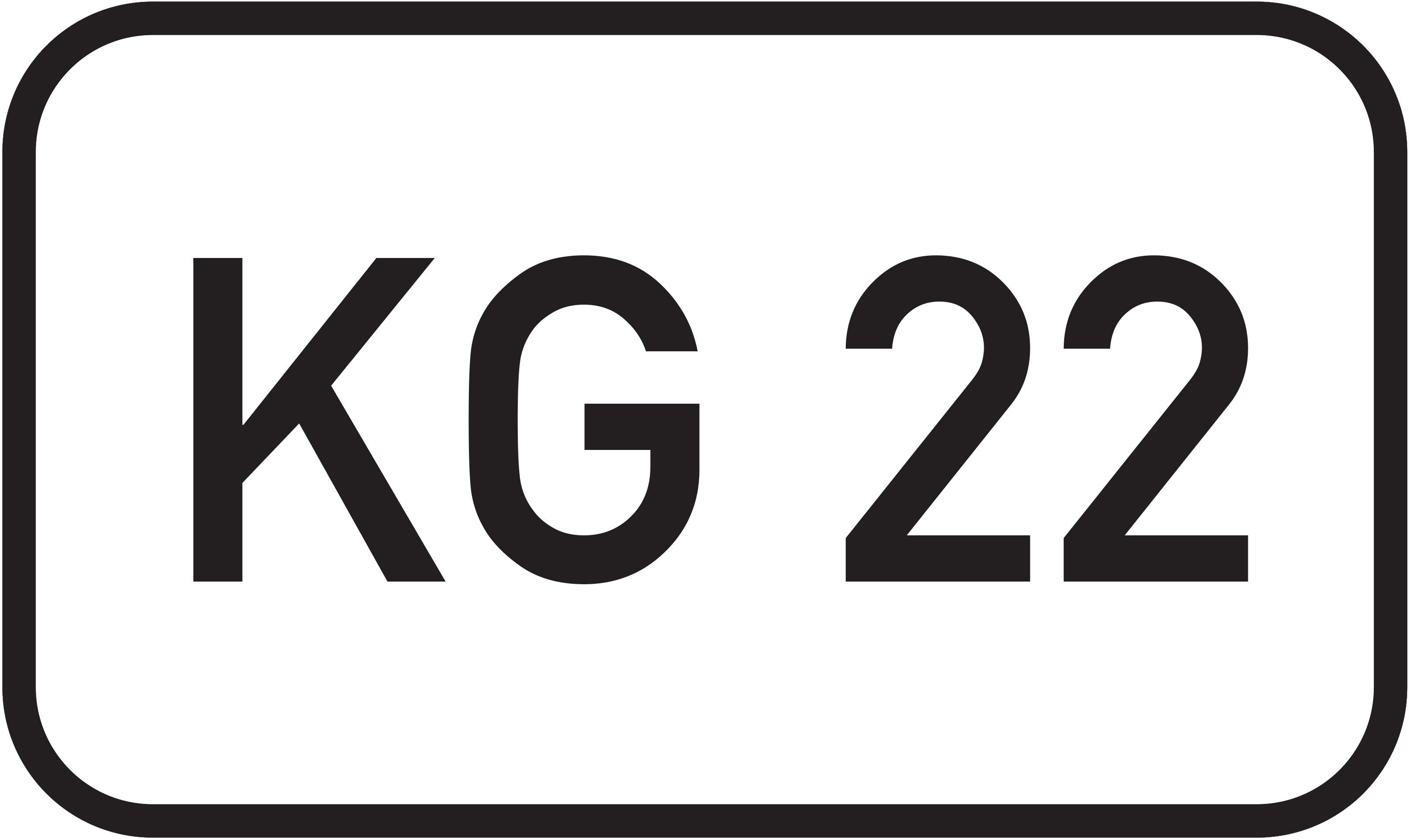 Straßenschild Kreisstraße KG 22