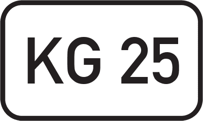 Straßenschild Kreisstraße KG 25